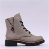Rieker Laced Biker Boot - Beige Combi